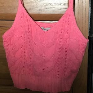 NWT! Pink AE Braided Knit Tank Crop Top